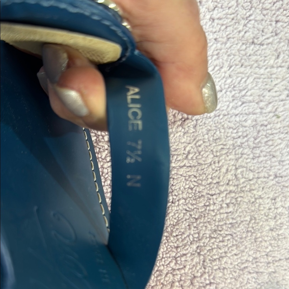 Brighton Blue Sandals with Intricate Metallic Ornaments - Picture 5 of 5